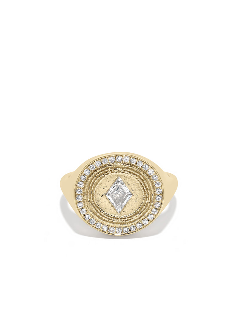 Lozenge Diamond Signet Ring