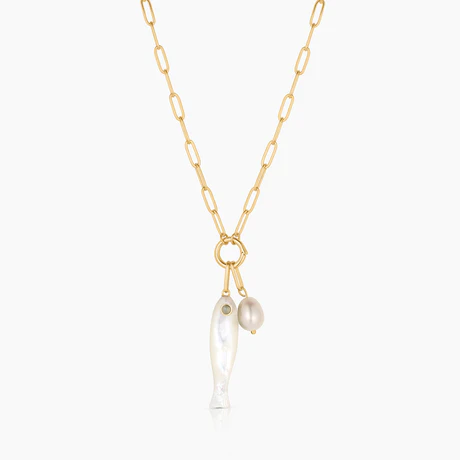Fortuna Mother Of Pearl Fish Colette Necklace