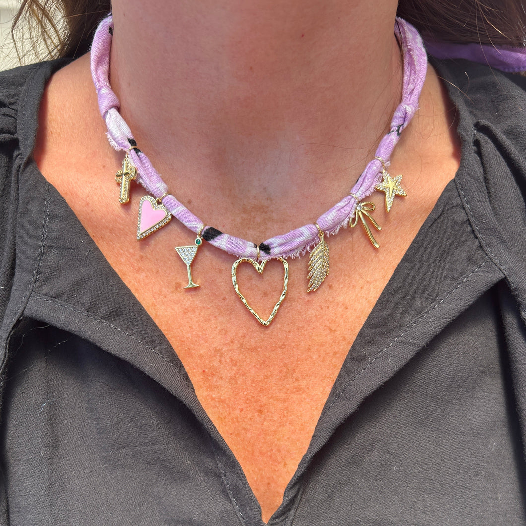 Purple Heart Bandana Necklace
