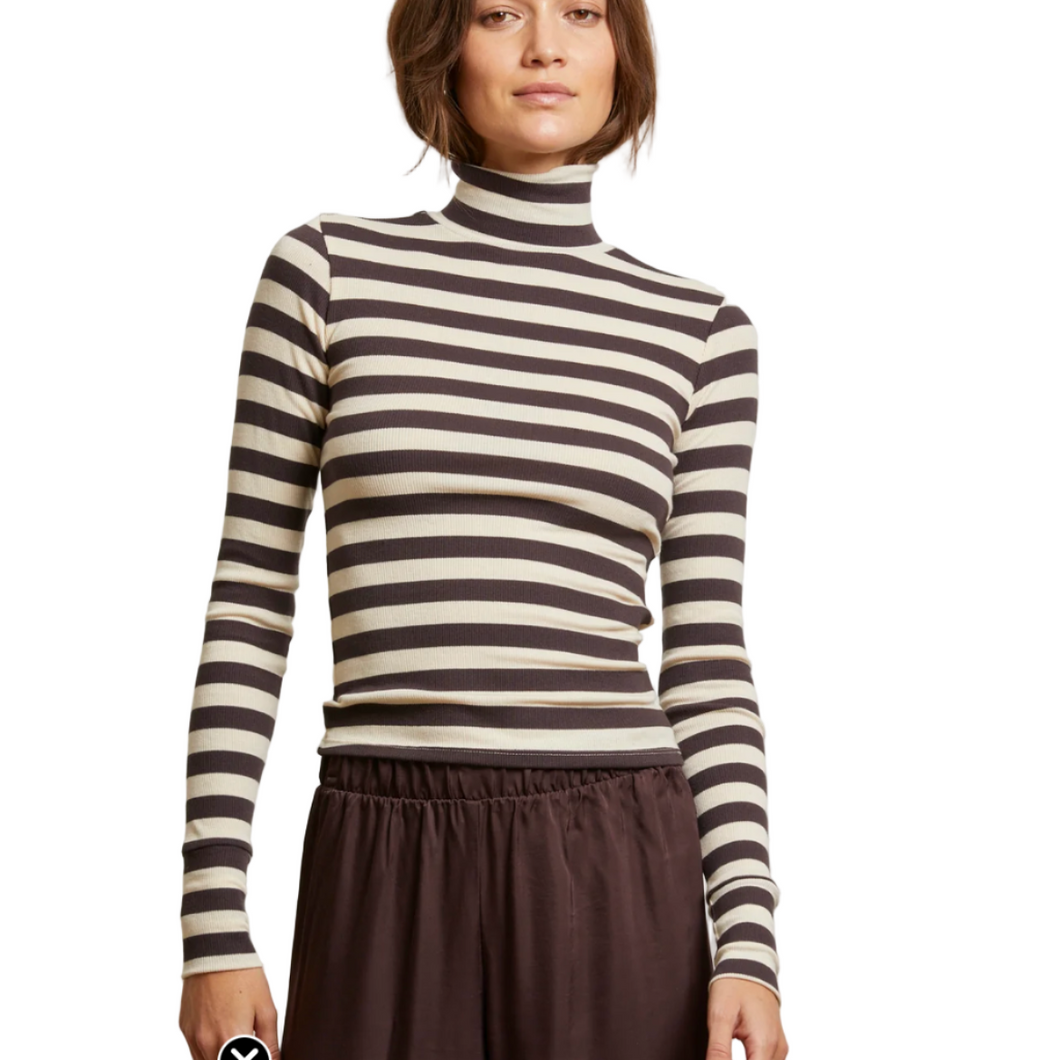 Hayden Stripe Lux Rib Turtle Neck