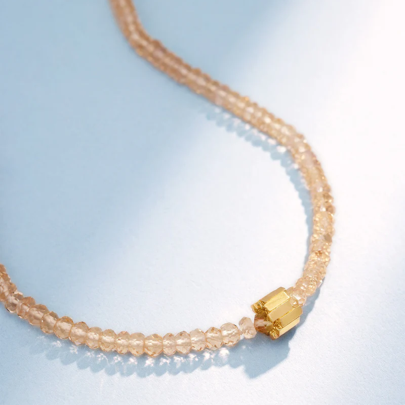 Champagne Topaz Beaded Necklace alternate view