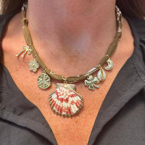 Brown Shell Bandana Necklace
