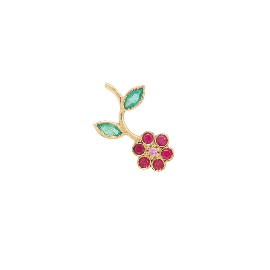 18K YG  Miniflower Single Earring