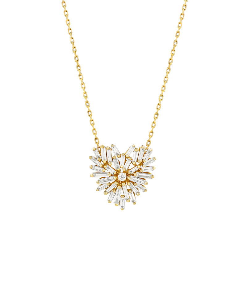 18K Classic YG  Diamond Small Heart Necklace