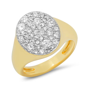 Diamond Signet Pinky Ring