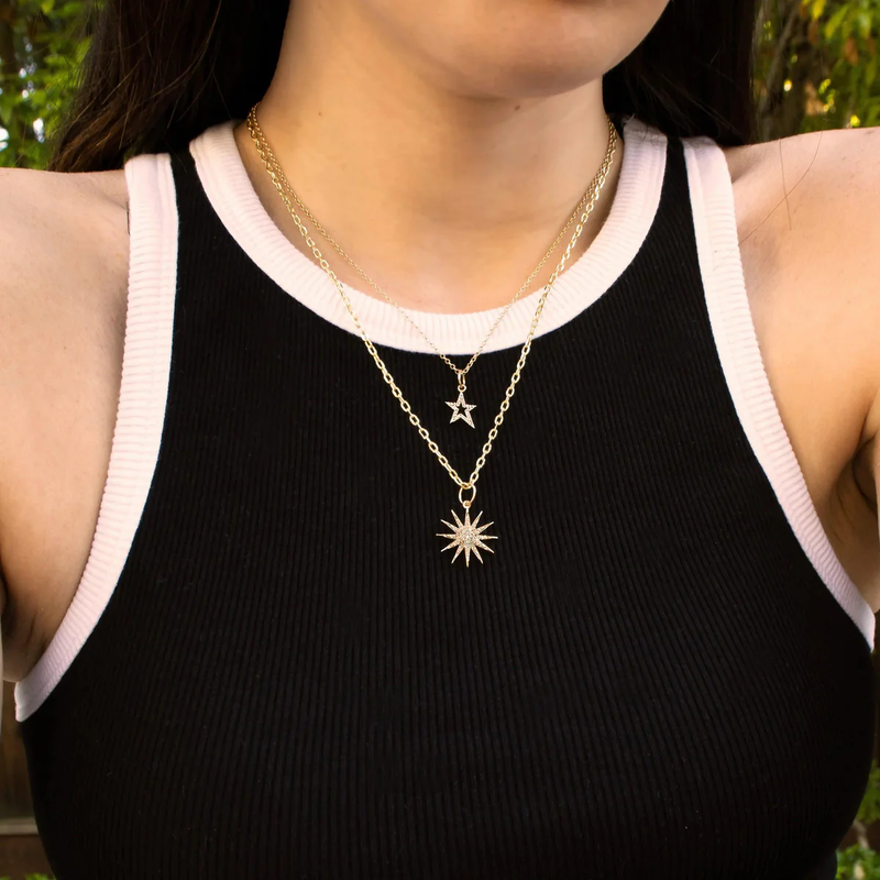 Starburst Pendant YG alternate view
