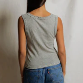 Vicky Stripe Hemp Milk Cotton Tank — alternate view