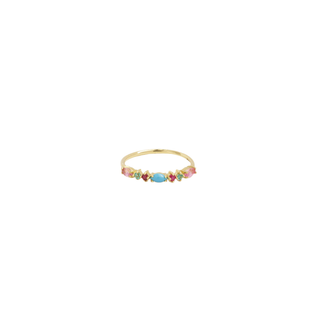 18K YG Agaia Turquoise Ring