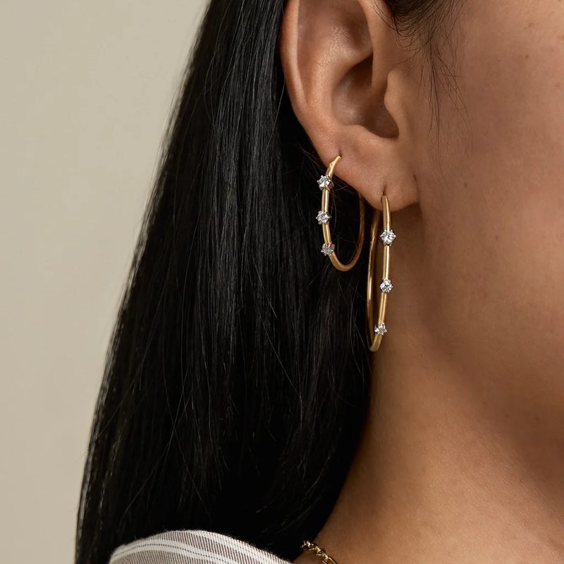Two-Tone Mini Penelope Plie Hoops alternate view