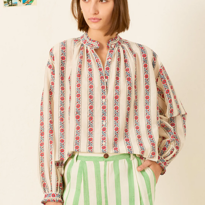 Poet Roseband Stripe Blouse