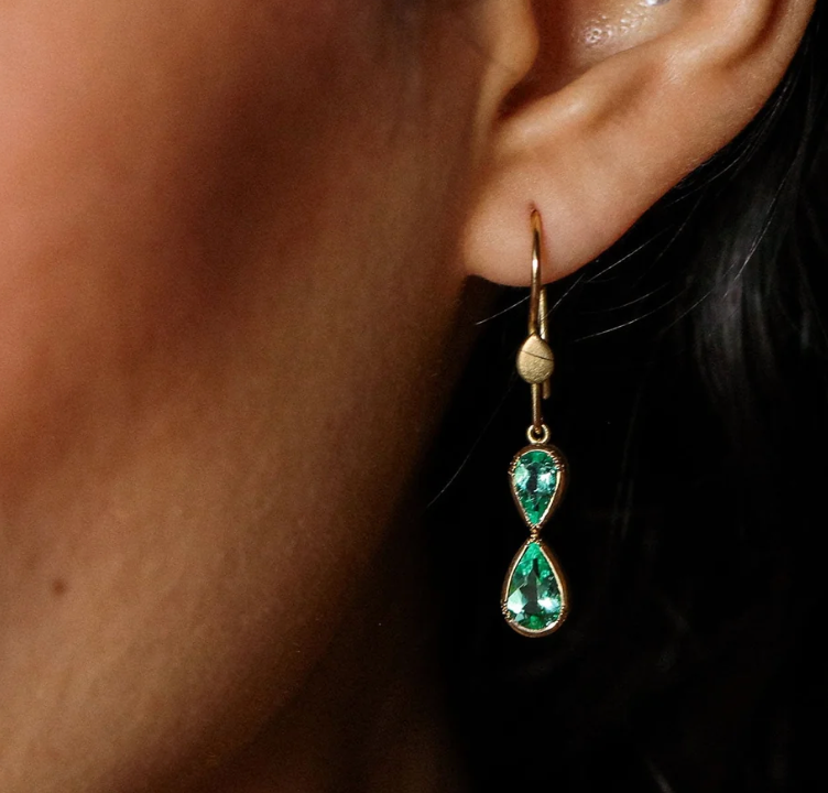 Infinity Emerald Earrings alternate view