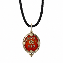 Load image into Gallery viewer, Small Hand Engraved &amp; Hand Painted Heart Single Cross &amp; Arrow Enamel
