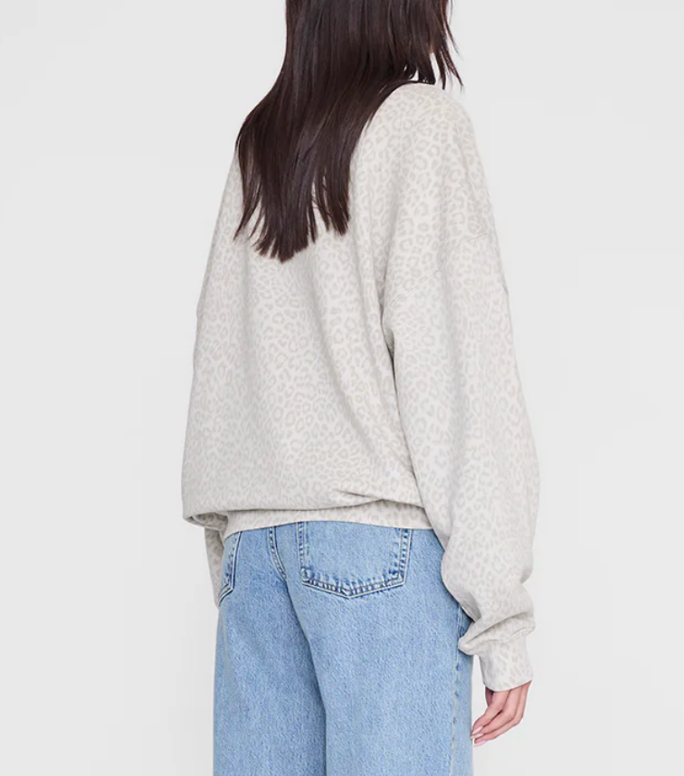 Miles Sweatshirt  Anine Bing Washed White Leopard alternate view