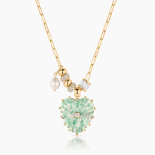Load image into Gallery viewer, Soiree Green Dot Heart Neck
