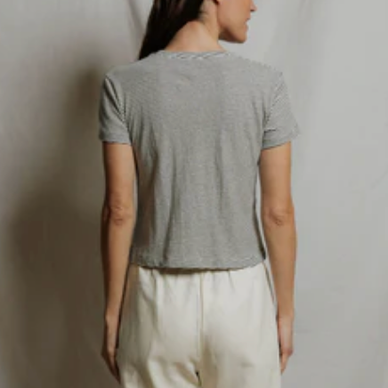 Vivian Stripe Hemp Milk Cotton Tee alternate view
