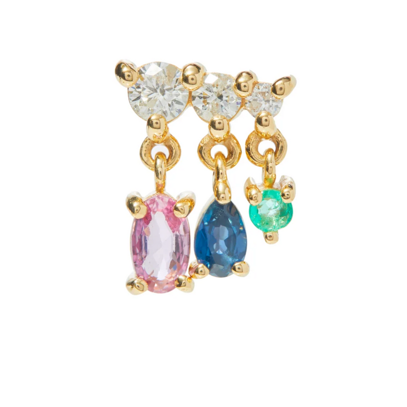 The Winged Cascade Gem Stud - Cool