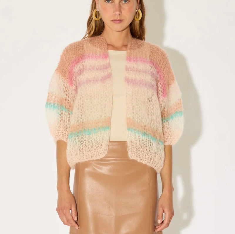 Mohair Short Sleeve Bomber Cardigan