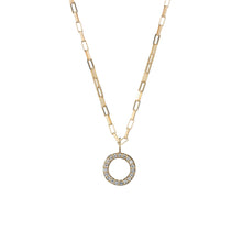 Load image into Gallery viewer, Small Round Open Gold &amp; Diamond Charm
