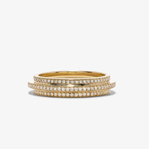Azlee Staircase Pave Band Ring