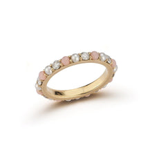 Load image into Gallery viewer, Inspired by heirloom pieces found at antique fairs and jewelry shows across the world, Storrow celebrates nostalgia and a romantic Victorian aesthetic.  14K YG  Pink Opal Pearl 53 CT HS13 Diamond
