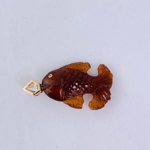 Classic Garnet Fish Diamond Charm