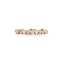 Load image into Gallery viewer, Inspired by heirloom pieces found at antique fairs and jewelry shows across the world, Storrow celebrates nostalgia and a romantic Victorian aesthetic.  14K YG  Pink Opal Pearl 53 CT HS13 Diamond
