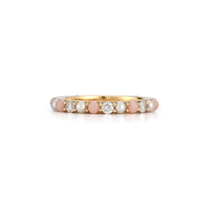 Inspired by heirloom pieces found at antique fairs and jewelry shows across the world, Storrow celebrates nostalgia and a romantic Victorian aesthetic.  14K YG  Pink Opal Pearl 53 CT HS13 Diamond