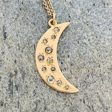 Load image into Gallery viewer, Crescent Moon Diamond Necklace
