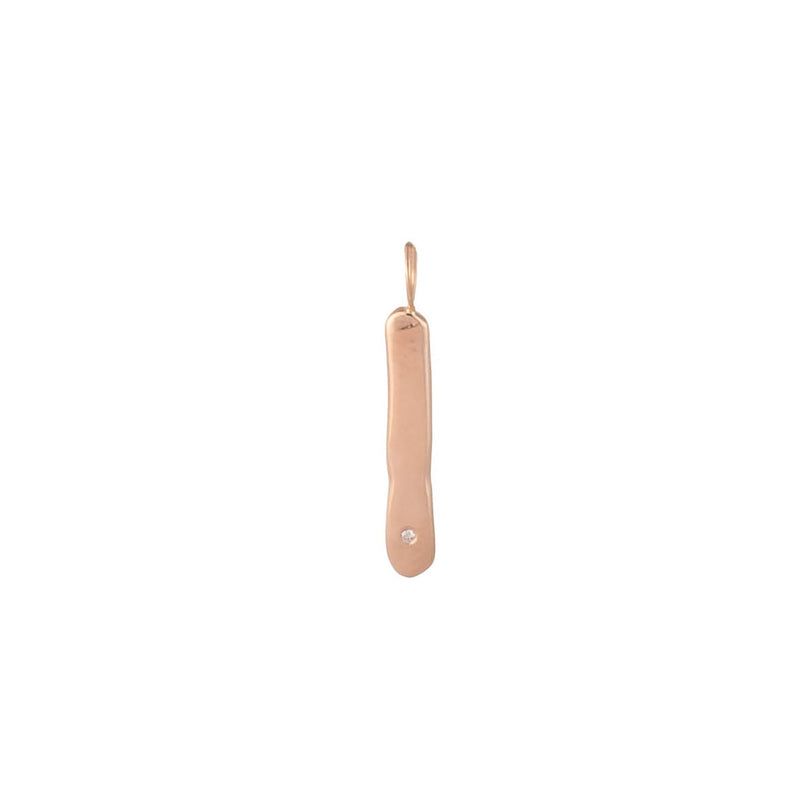Elongated Rose Gold & Diamond Charm