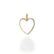 Load image into Gallery viewer, The pendant boasts a flawless white enamel finish that radiates purity and grace. Perfect foundation piece to start or add to your charm collection.  Heart is 0.7&quot; long and 0.6&quot; wide Chain sold separately 
