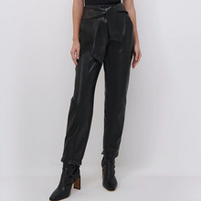 Load image into Gallery viewer, Tessa Vegan Leather Tie Waist Pant
